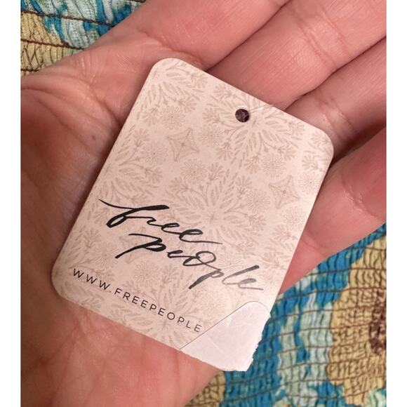 Free People Adriel Dress Floral Tiered Cami Smocked Boho Prairie Hawaiian NWT XS - Picture 6 of 10